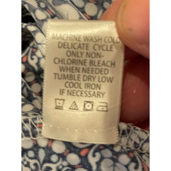 Max Studio Womens Faux Wrap Midi Dress 7904W52 Geometric Print Tie Knot Blue XS - Picture 10 of 10